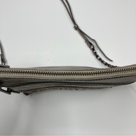 Elliott Lucca | Bronze Metallic Woven Zipper Crossbody Bag - Picture 3 of 6